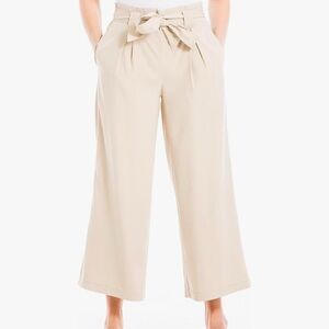 Max Studio Women's Twill Cropped Wide Leg Pant
